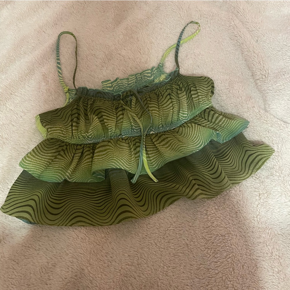 Tropical Green Zebra Stripes Tank